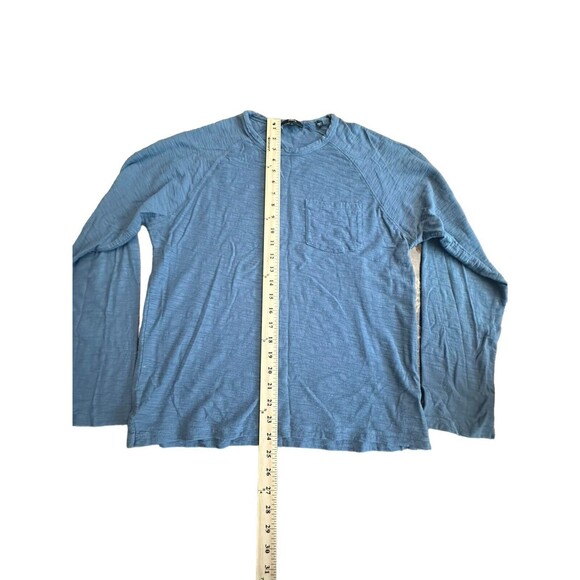 Vince Size Medium Pocket Long Sleeve T-Shirt Men’s Heather Blue Cotton #DD4 - Picture 6 of 10